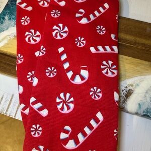 Red Candy Cane and Peppermint kitchen towels